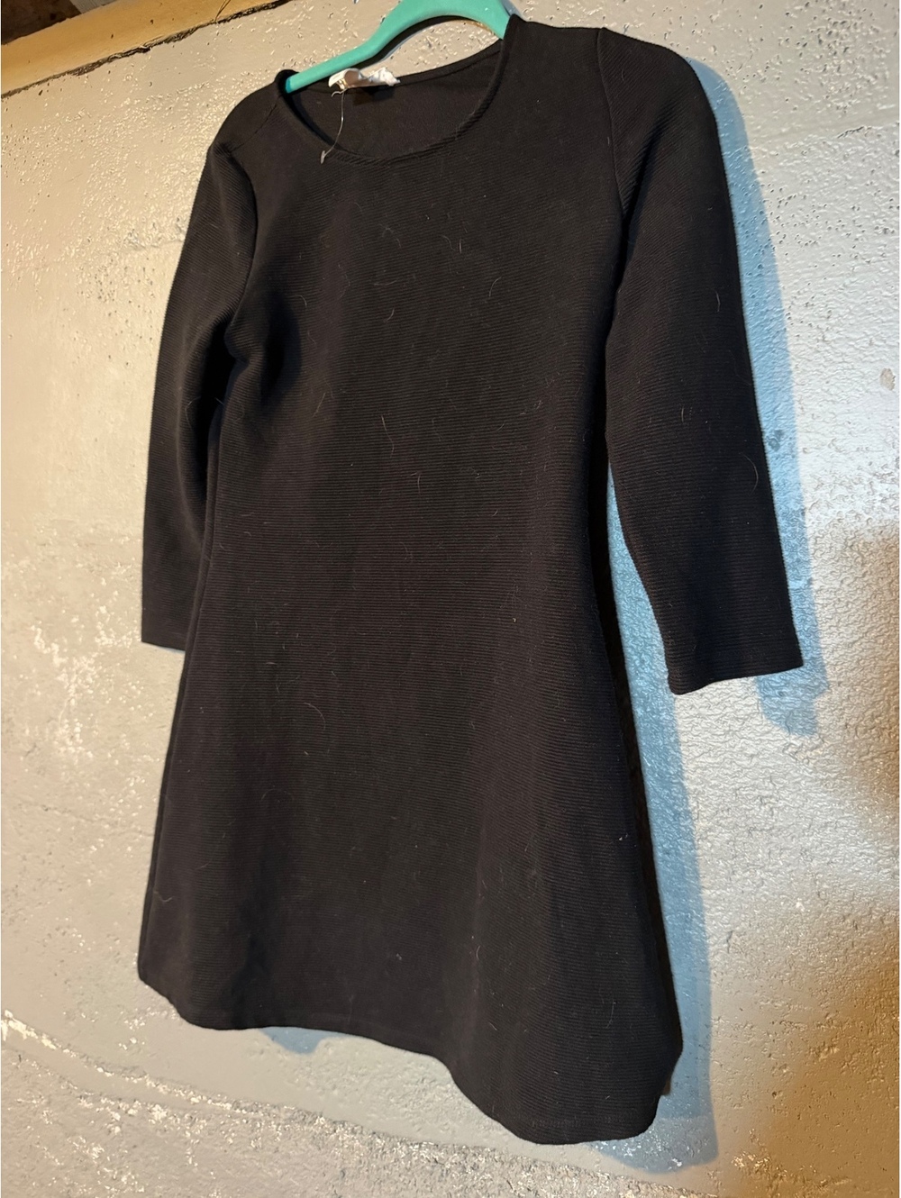 Forever 21 Black Long Sleeve A-Line Dress Size Large